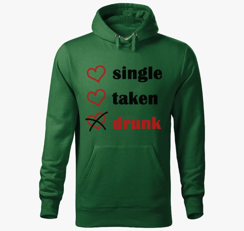Married Single Drunk kapucnis pulóver — Üvegzöld