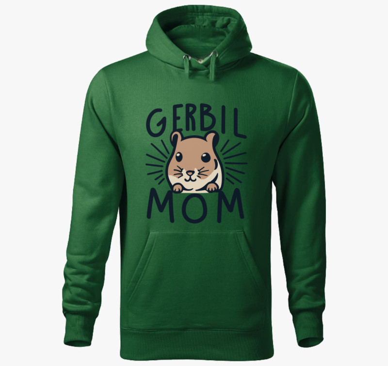 Gerbil MOM kapucnis pulóver — Üvegzöld