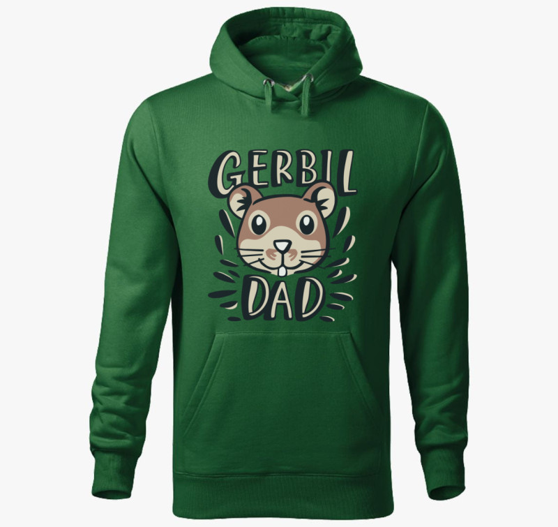 Gerbil Dad kapucnis pulóver — Üvegzöld