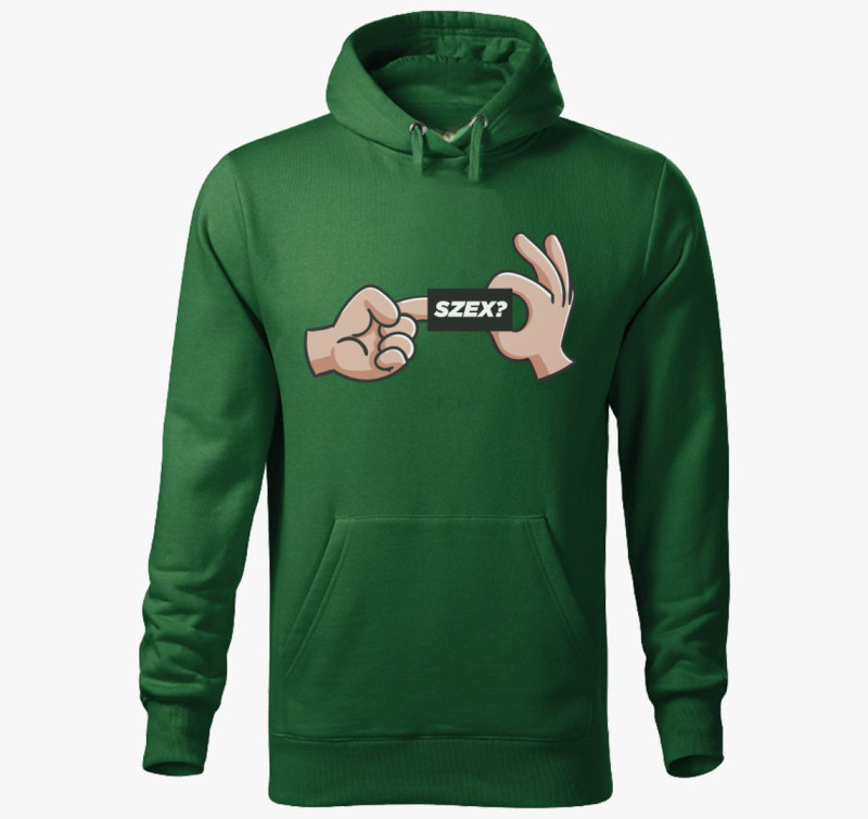 Szex kapucnis pulóver — Üvegzöld