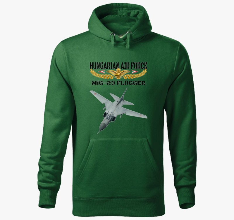 Aranysas MiG-23 3 kapucnis pulóver — Üvegzöld
