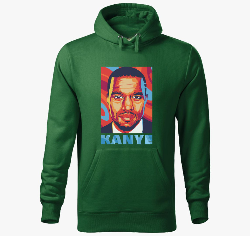 Kanye West kapucnis pulóver — Üvegzöld