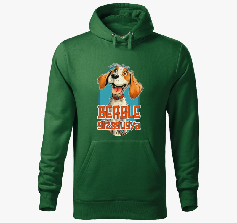 Beagle gizsgugya kapucnis pulóver — Üvegzöld