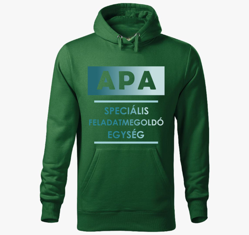 Apa speciális feladatmegoldó egység kapucnis pulóver — Üvegzöld
