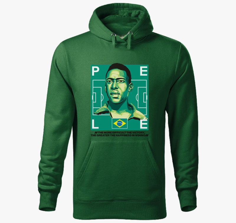 Pelé kapucnis pulóver — Üvegzöld