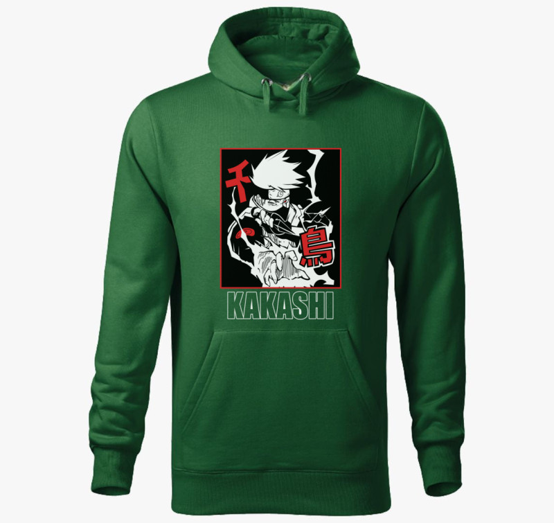 Kakashi kapucnis pulóver — Üvegzöld