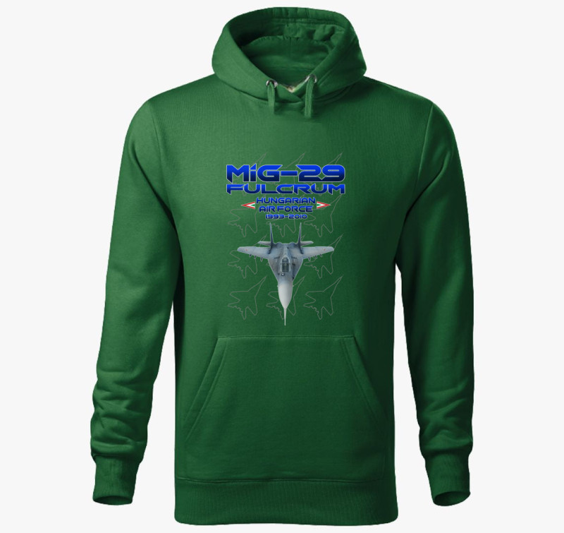 MiG-29 Fulcrum 2 kapucnis pulóver — Üvegzöld