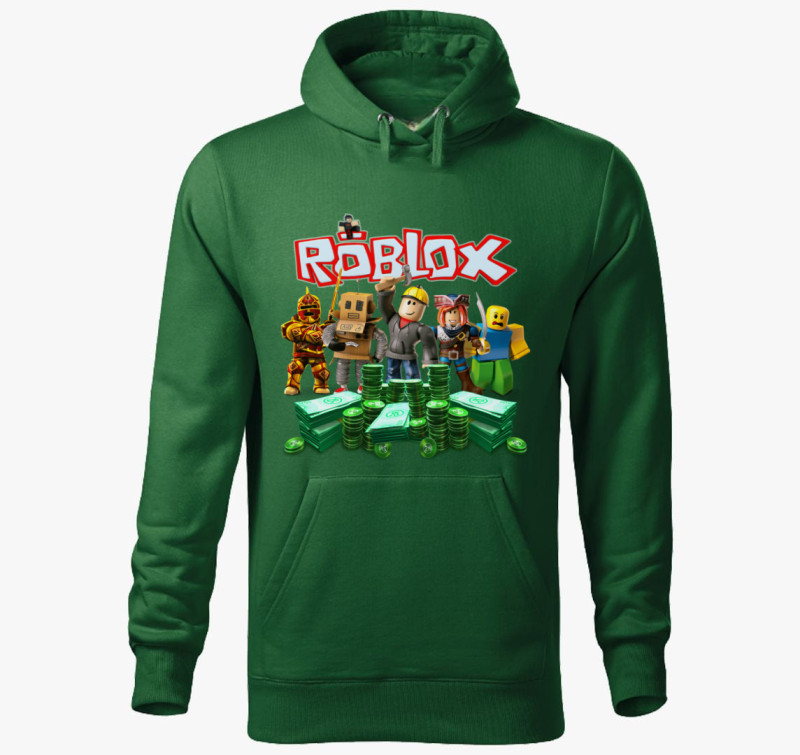 Roblox Money kapucnis pulóver — Üvegzöld