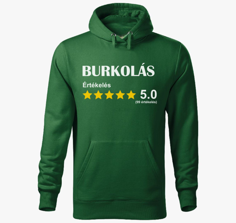 Burkoló értékelős kapucnis pulóver — Üvegzöld