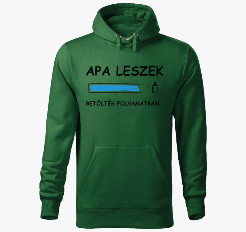 Apa leszek betöltés folyamatban.. kapucnis pulóver — Üvegzöld