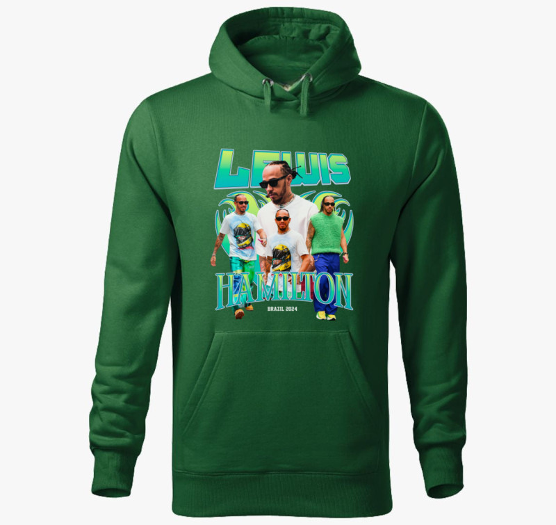 Lewis Hamilton Válogatás kapucnis pulóver — Üvegzöld