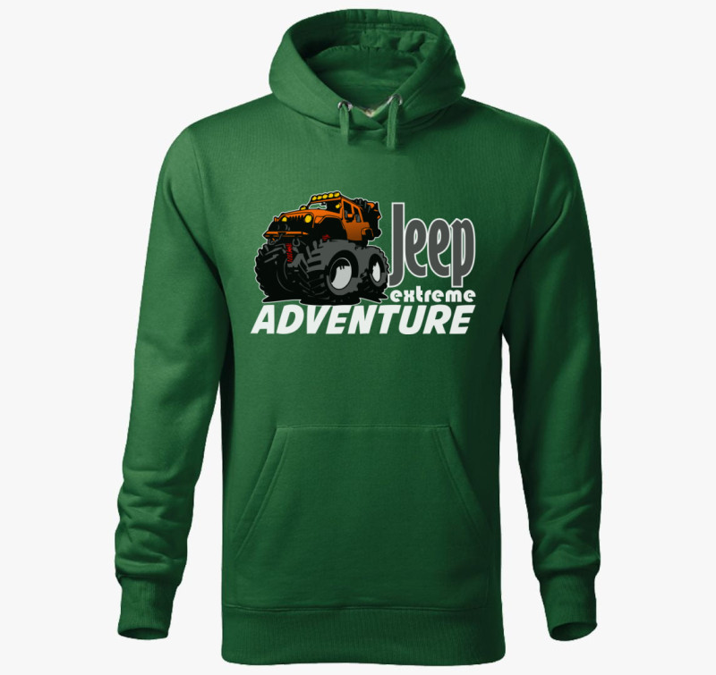 Jeep kapucnis pulóver — Üvegzöld