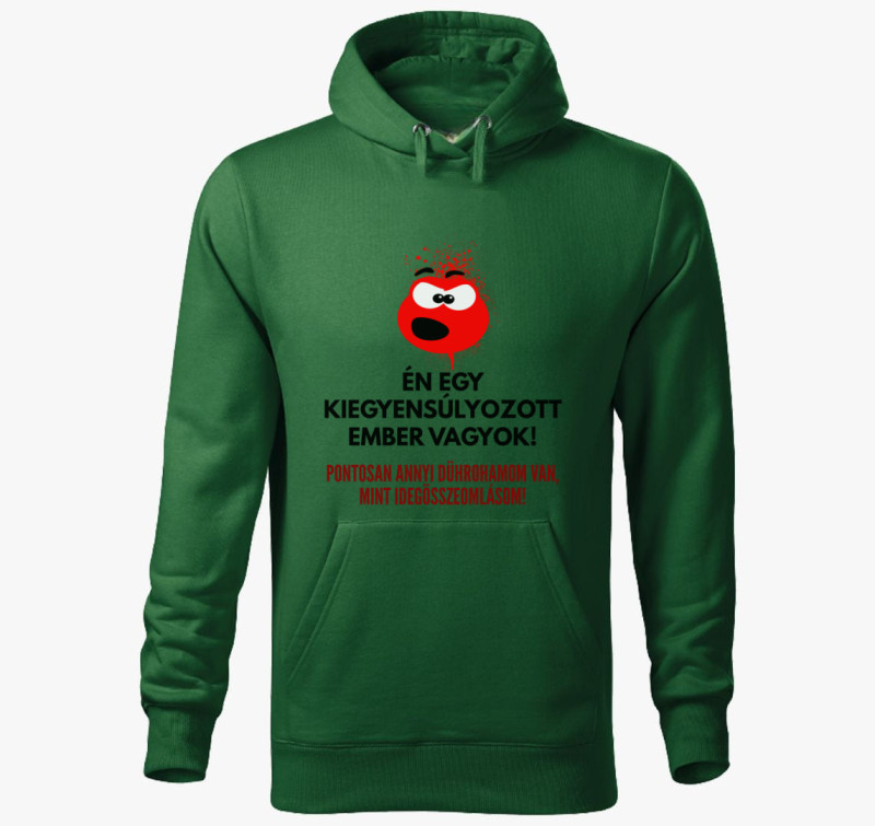 Kiegyensúlyozott kapucnis pulóver — Üvegzöld