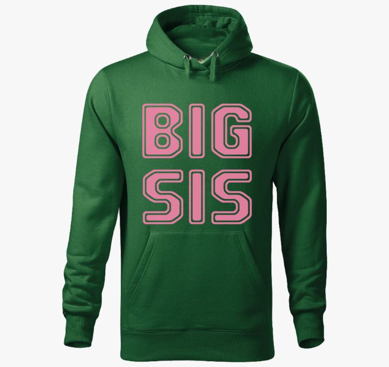 Big Sis kapucnis pulóver — Üvegzöld