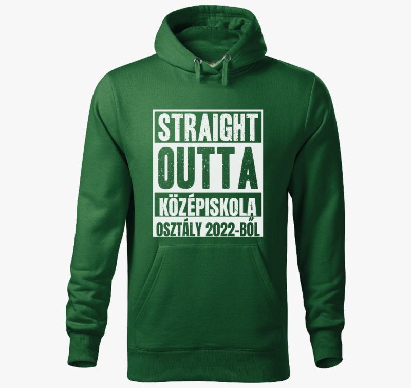 Straight outta középiskola kapucnis pulóver — Üvegzöld
