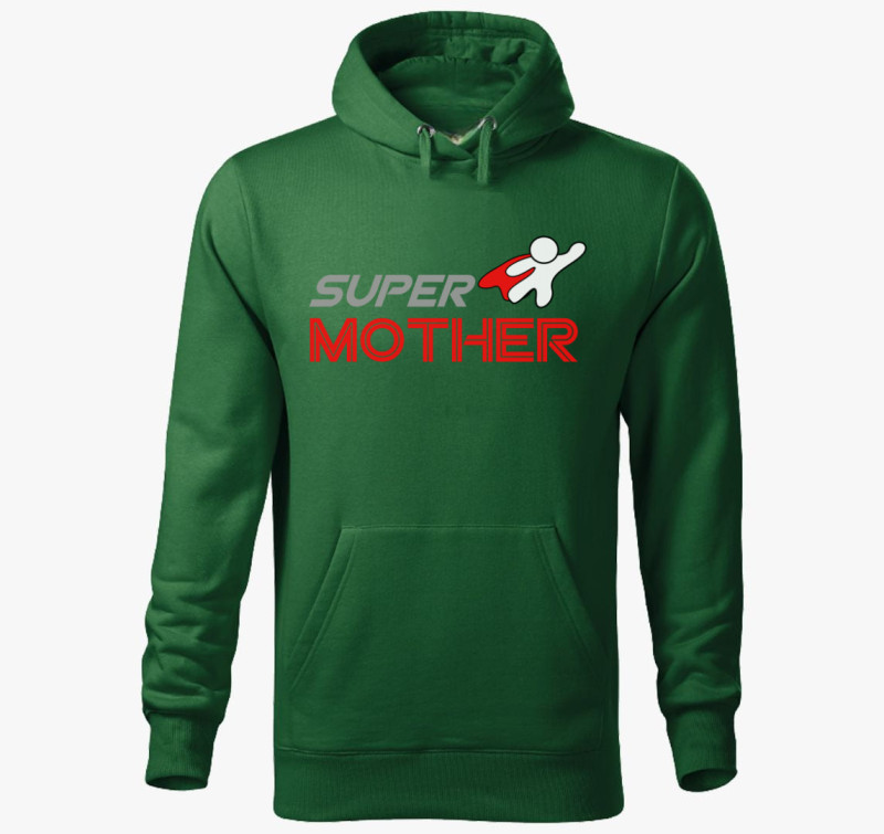 Super Mother kapucnis pulóver — Üvegzöld