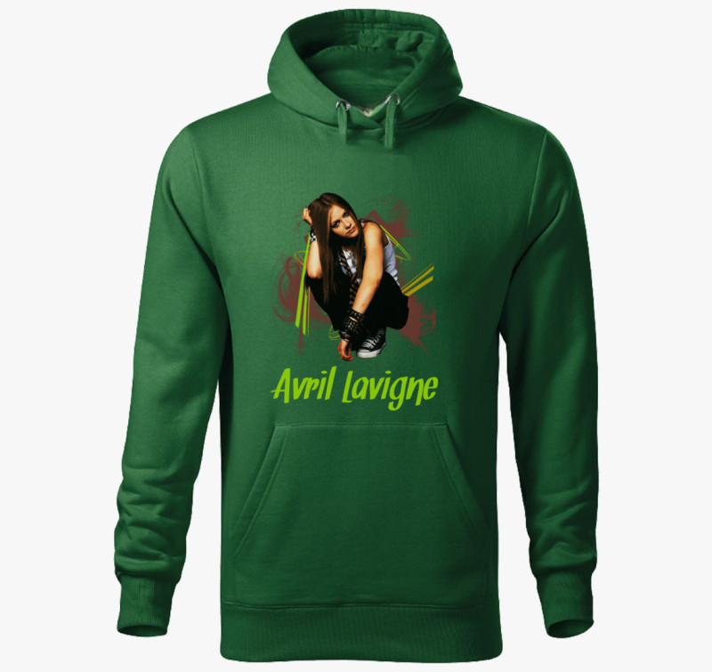 Avril lavigne 2 kapucnis pulóver — Üvegzöld