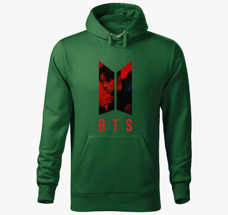 Bts-Jhope kapucnis pulóver — Üvegzöld