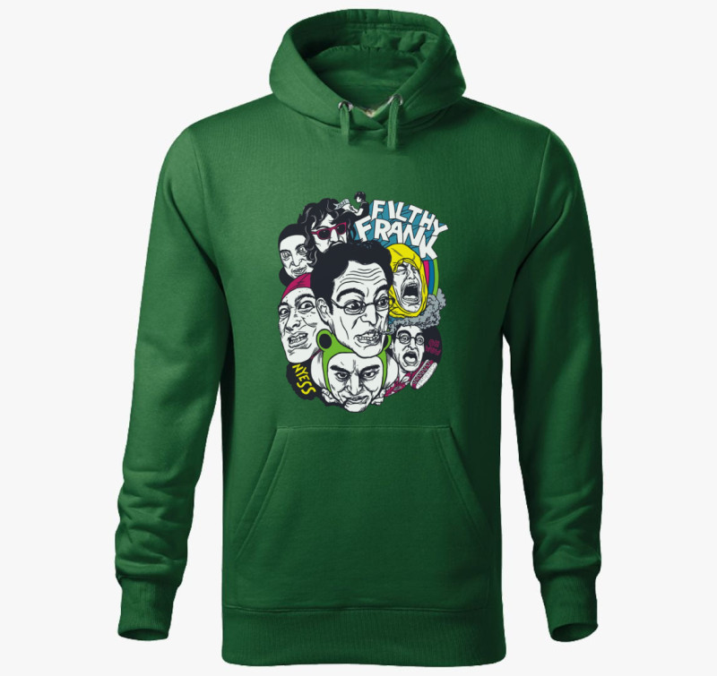 Filthy Frank kapucnis pulóver — Üvegzöld