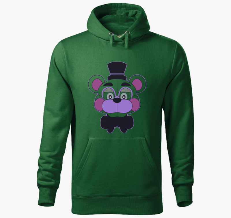 FNAF Helpy kapucnis pulóver — Üvegzöld