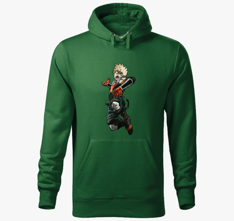My Hero Academia Bakugo Katsuki kapucnis pulóver — Üvegzöld