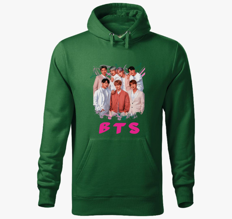 BTS 2 kapucnis pulóver — Üvegzöld