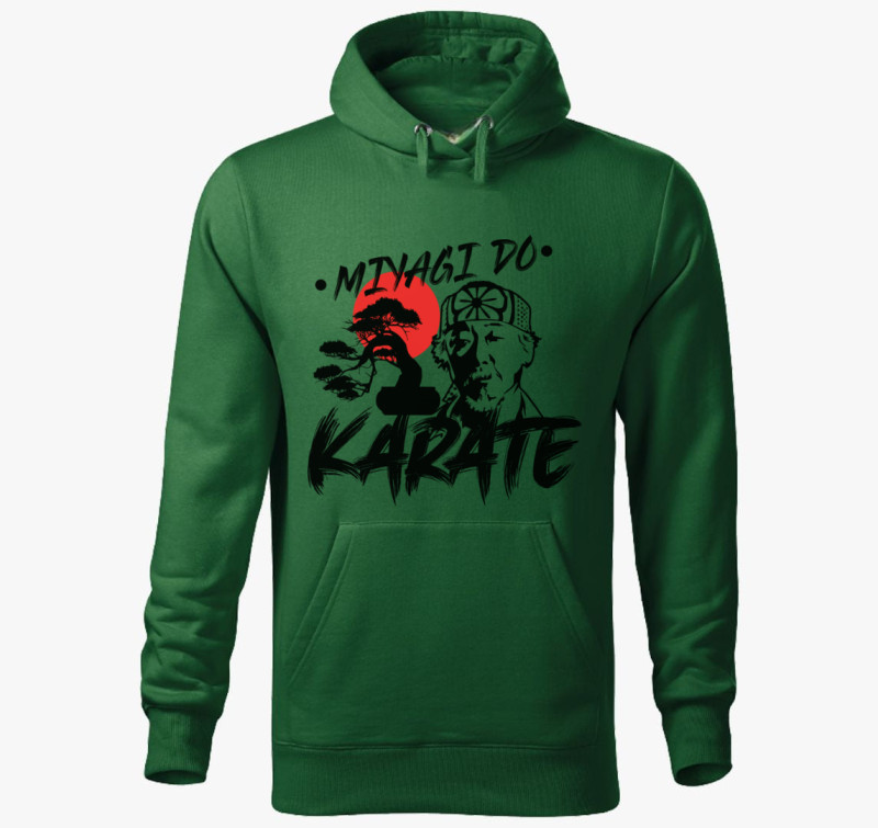 Míyagi arc kapucnis pulóver — Üvegzöld
