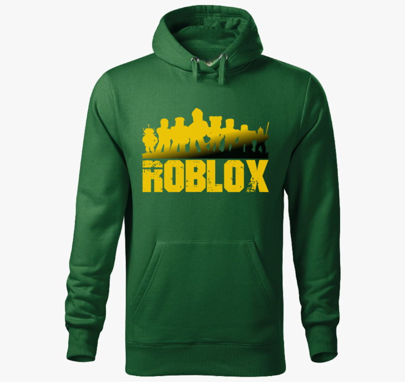 Roblox feliratos kapucnis pulóver — Üvegzöld