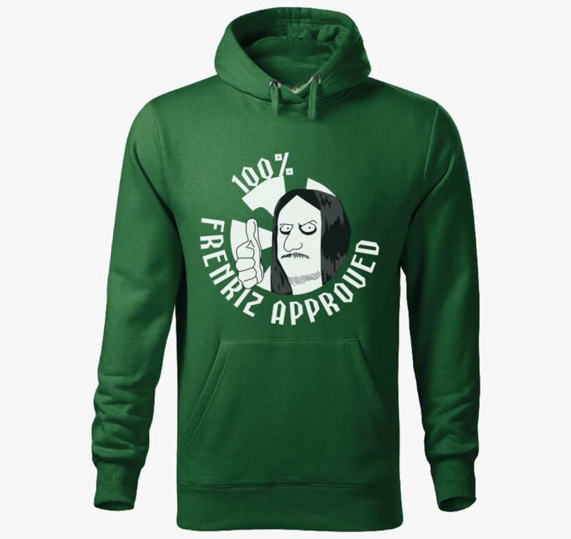 Fenriz 100% approved kapucnis pulóver — Üvegzöld