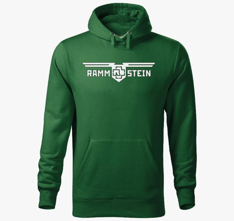 Rammstein logo kapucnis pulóver — Üvegzöld