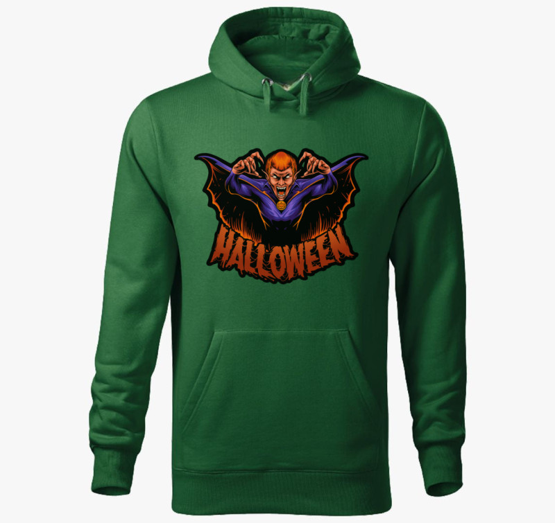 Halloween-i vámpíros kapucnis pulóver — Üvegzöld