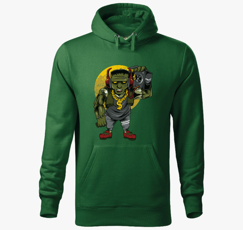 Hip-hop zombi kapucnis pulóver — Üvegzöld