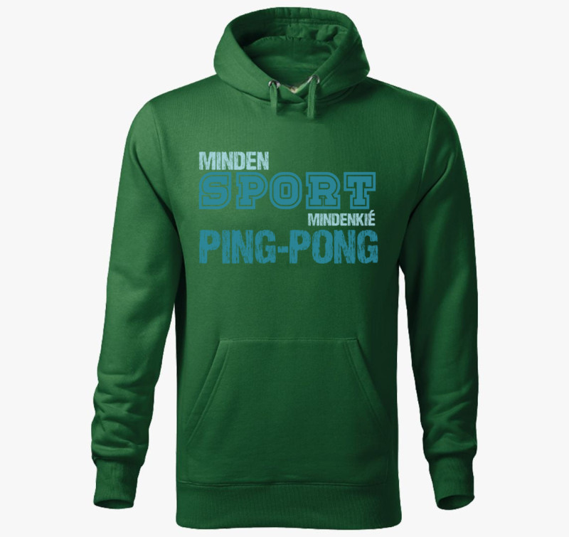 Minden sport pingpong kapucnis pulóver — Üvegzöld
