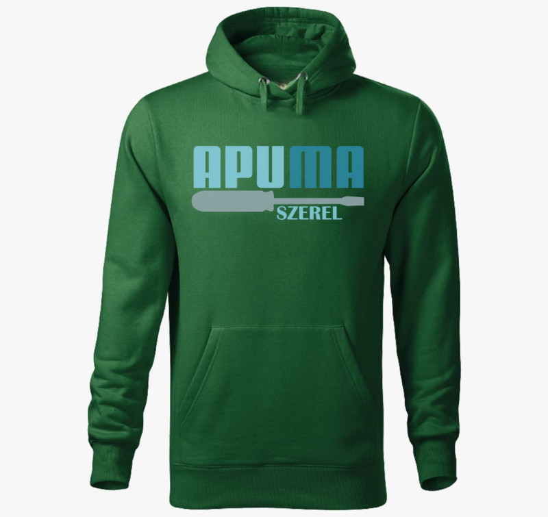 Apu ma szerel kapucnis pulóver — Üvegzöld