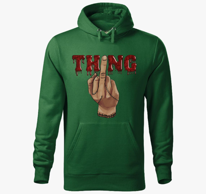 THING kapucnis pulóver — Üvegzöld