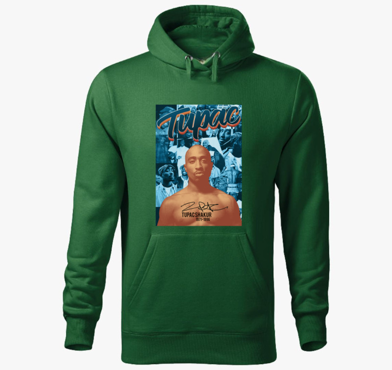 2pac memories kapucnis pulóver — Üvegzöld