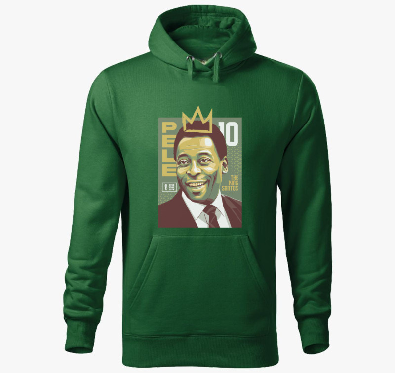 Pelé - The King Of Santos kapucnis pulóver — Üvegzöld