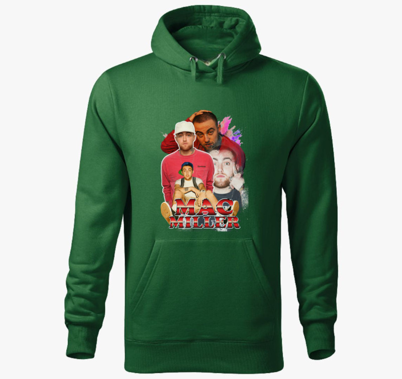 Mac Miller a Rapper kapucnis pulóver — Üvegzöld
