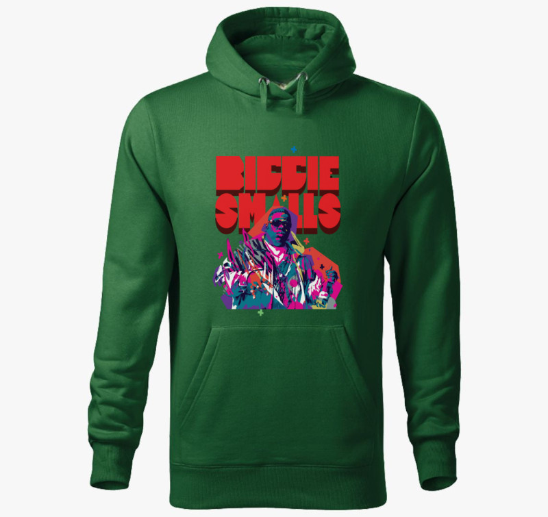 Biggie Smalls art kapucnis pulóver — Üvegzöld