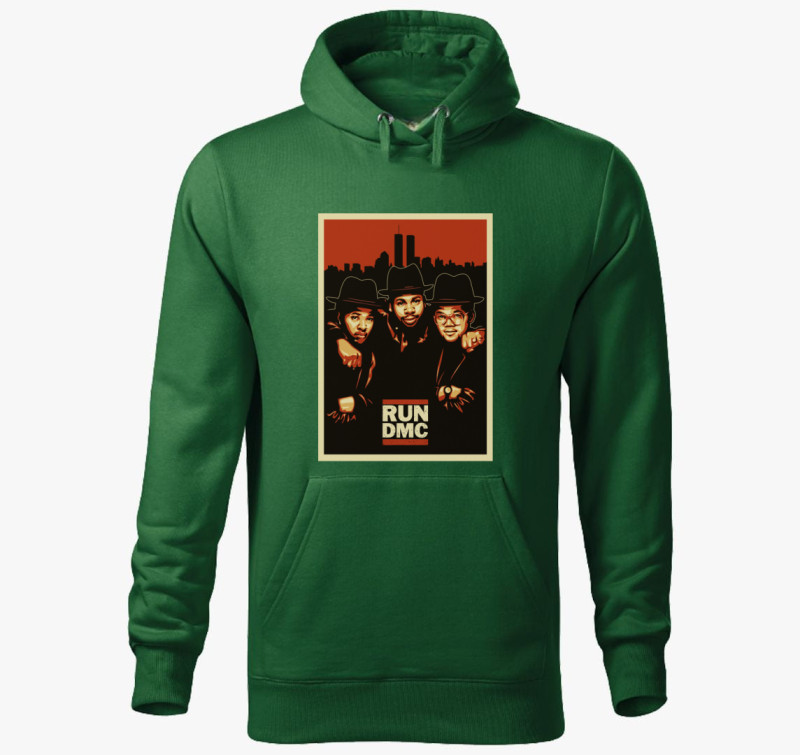 Run DMC plakát kapucnis pulóver — Üvegzöld