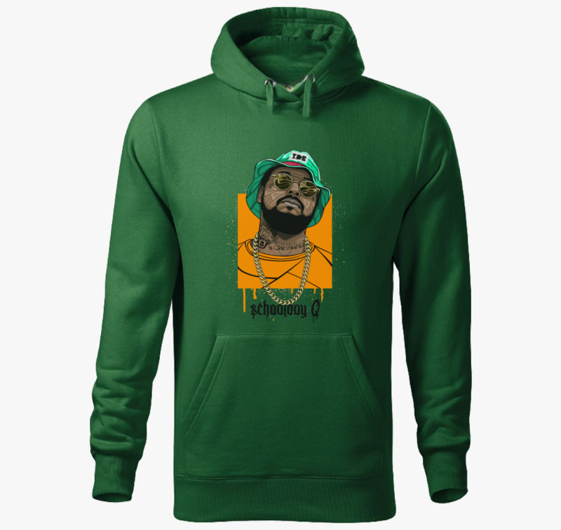 Schoolboy Q kapucnis pulóver — Üvegzöld