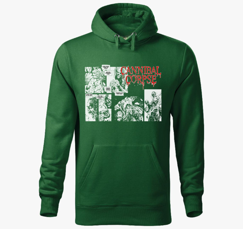 Cannibal Corpse - képregény kapucnis pulóver — Üvegzöld
