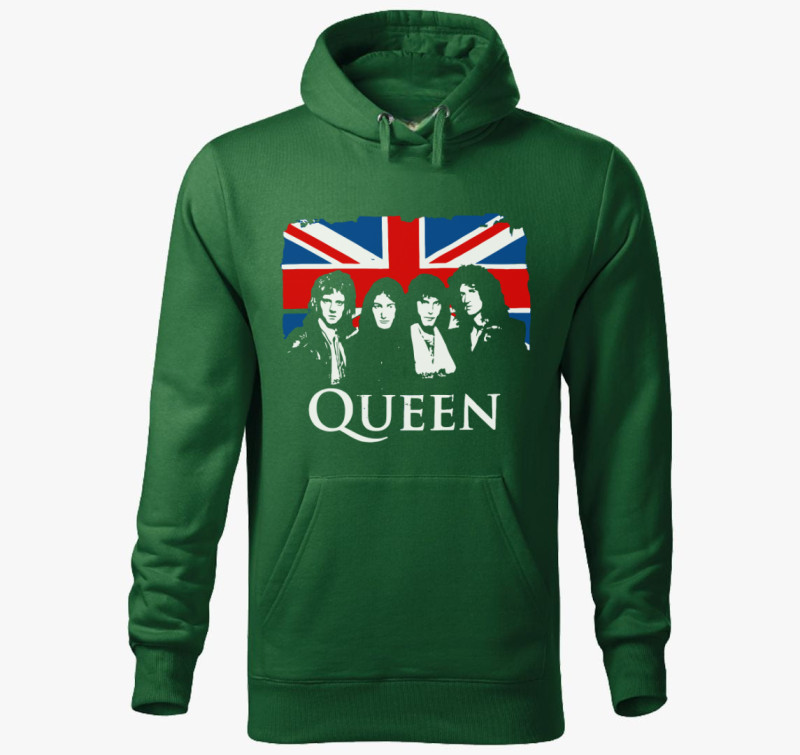 Queen kapucnis pulóver — Üvegzöld