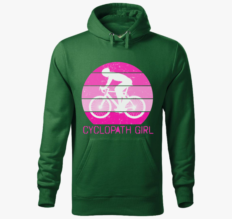 Cyclopath Girl kapucnis pulóver — Üvegzöld