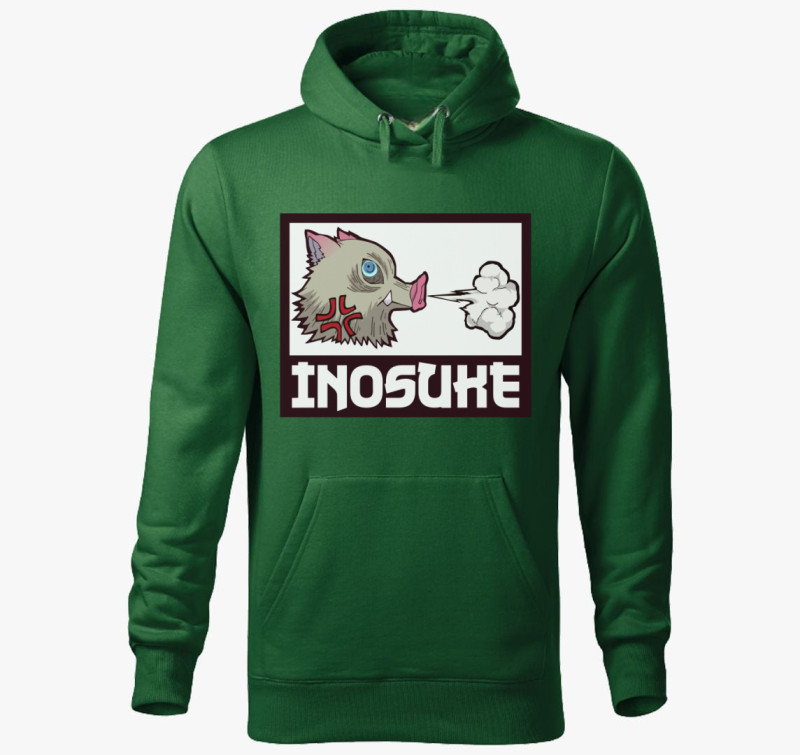 Inosuke kapucnis pulóver — Üvegzöld