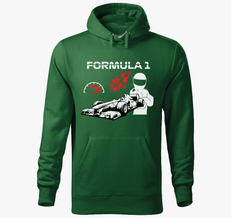 Formula 1 verseny kapucnis pulóver — Üvegzöld