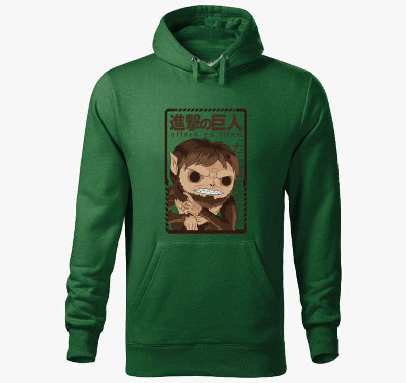 Attack on Titan Bestia Titán kapucnis pulóver — Üvegzöld