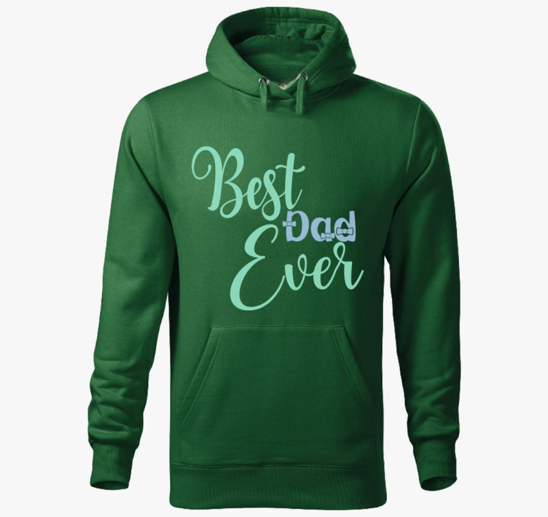 Best DAD ever pasztell kapucnis pulóver — Üvegzöld