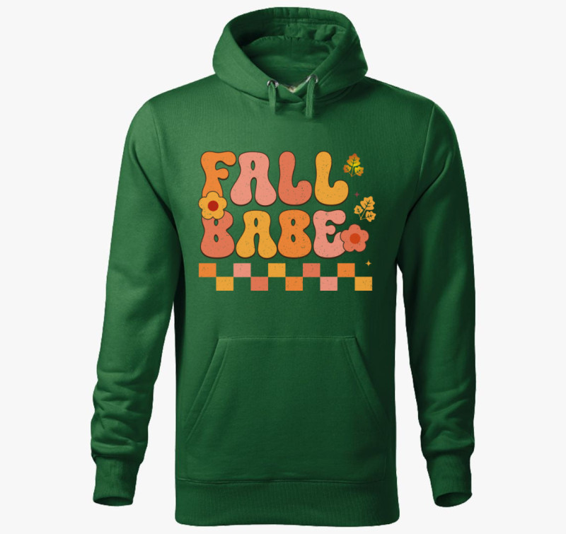 Fall babe kapucnis pulóver — Üvegzöld