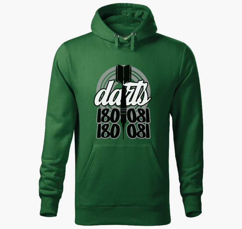 Darts 180as kapucnis pulóver — Üvegzöld